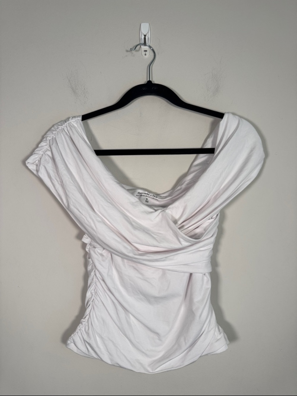 Abercrombie & Fitch Modal-Blend Off the Shoulder Top in White - M - Picture 3 of 6